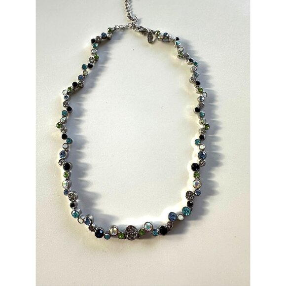Lia Sophia Happy Hour Necklace Crystal Rhinestone Colorful Silver Tone - Picture 1 of 7